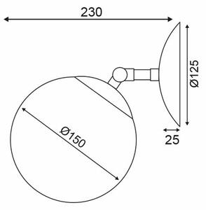 Απλίκα Τοίχου Aca Thetis V360501W Brass