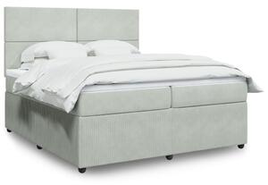 VidaXL Κρεβάτι Boxspring με Στρώμα Ανοιχτό Γκρι 200x200 εκ. Βελούδινο