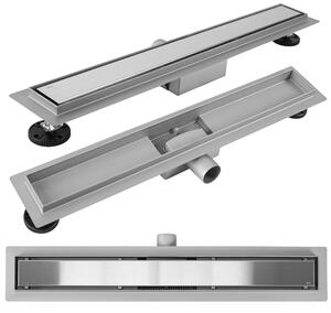 REA Neox Linear Drain, BRUSHED STEEL 100