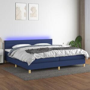 VidaXL Κρεβάτι Boxspring με Στρώμα & LED Μπλε 200x200 εκ. Υφασμάτινο