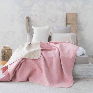 Κουβερλί Μονό (160x240) 2 Όψεων Nima Layers Cerchio Rouge Pink/Linen