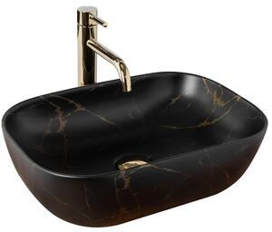 Πάγκος νιπτήρας Rea Belinda Black Marble Matt Μ 46,5 x Π 33,5 x Υ 13,5 cm