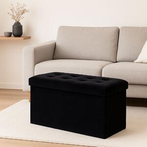 Ταμπουρέ Με Αποθηκευτικό Χώρο (76x38x38) A-S Lysandre Black Velvet 140091H