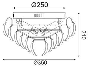 Φ/Σ ΟΡΟΦΗΣ 3ΧΕ14 ΚΡΥΣΤΑΛΛΟ+ΧΡΩΜΙΟ ΜΕΤΑΛΛΟ Φ35ΧΗ20CM
