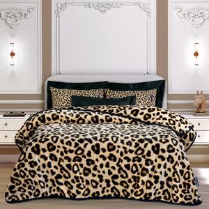 Κουβέρτα Βελουτέ Supersoft Υπέρδιπλη 220x240εκ. Essential 2218 Leopar Μαύρη-Ώχρα Greenwich Polo Club