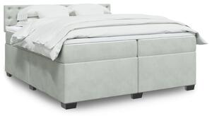 VidaXL Κρεβάτι Boxspring με Στρώμα Ανοιχτό Γκρι 200x200 εκ. Βελούδινο