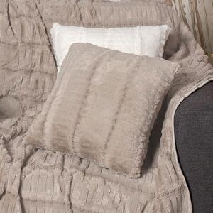 Διακοσμητική Μαξιλαροθήκη Γούνινη (45x45) Silk Fashion Stripe Beige