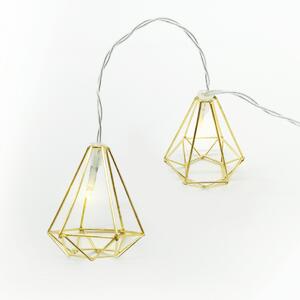 Διακοσμητική Γιρλάντα Μπαταρίας Με 10 LED Φωτάκια Aca Metal Diamond Gold FMGDIAM10WW2A