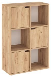 ΒΙΒΛΙΟΘΗΚΗ BOOKEL PAKOWORLD ΜΕΛΑΜΙΝΗΣ ΣΕ OAK ΑΠΟΧΡΩΣΗ 59.5X27.5X89ΕΚ