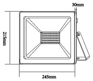 BLACK LED SMD FLOOD LUMINAIRE IP66 100W 6000K 9000Lm 230V RA80