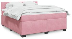 VidaXL Κρεβάτι Boxspring με Στρώμα Ροζ 180x200 εκ. Βελούδινο