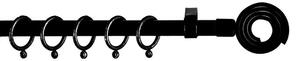 Κουρτινόξυλο Φ19mm Μονό Επεκτεινόμενο 120-210cm Με Άκρα Grace Black 790149