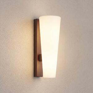 Lucande Εξωτερικός φωτιστικός τοίχου LED Jovra, corten, ύψος 32 cm, Καφέ / Σκουριάς, Γυαλί, σύγχρονο