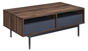 GROOVES COFFEE TABLE 2ΣΥΡΤΑΡΙΑ ΚΑΡΥΔΙ ΓΚΡΙ 110x60xH45cm