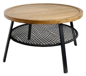 FILET COFFEE TABLE ΦΥΣΙΚΟ ΜΑΥΡΟ 75x75xH43cm