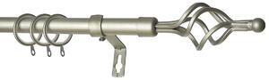 Κουρτινόξυλο Φ19mm Μονό Επεκτεινόμενο 120-210cm Με Άκρα Grace Silver 597198