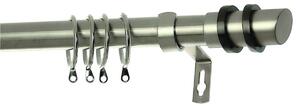 Κουρτινόξυλο Φ28mm Μονό Επεκτεινόμενο 220-400cm Με Άκρα Grace Hope Brushed Chrome 780415