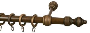 Κουρτινόξυλο Φ28mm Μονό 200cm Με Άκρα Grace Allure Walnut 680201