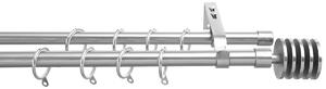 Κουρτινόξυλο Διπλό Επεκτεινόμενο 140-240cm Με Άκρα Grace Chrome 929701