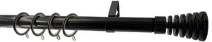 Κουρτινόξυλο Φ28mm Μονό Επεκτεινόμενο 160-300cm Με Άκρα Grace Nikel Black 998436