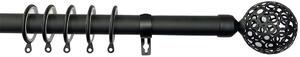 Κουρτινόξυλο Φ25mm Μονό Επεκτεινόμενο 140-240cm Με Άκρα Grace Lilie Black Mat 599177