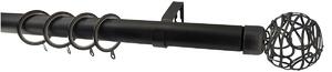Κουρτινόξυλο Φ28mm Μονό Επεκτεινόμενο 160-300cm Με Άκρα Grace Industrial Black 998185