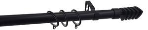 Κουρτινόξυλο Φ28mm Μονό Επεκτεινόμενο 160-300cm Με Άκρα Grace Black Mat 599298