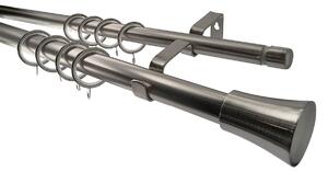 Κουρτινόξυλο Διπλό Επεκτεινόμενο 160-300cm Με Άκρα Grace Chrome 998701