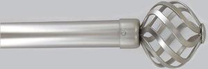 Κουρτινόξυλο Φ28mm Μονό Επεκτεινόμενο 120-210cm Με Άκρα L-N Florence Silver 762012099