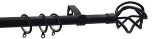 Κουρτινόξυλο Φ19mm Μονό Επεκτεινόμενο 160-300cm Με Άκρα Grace Ball Cage Black Mat 790224