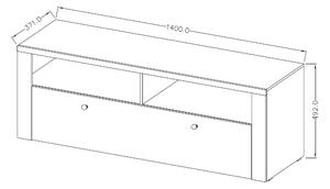 Έπιπλο τηλεόρασης Lark 41-Λευκό - 140.00Χ37.00Χ49.00cm