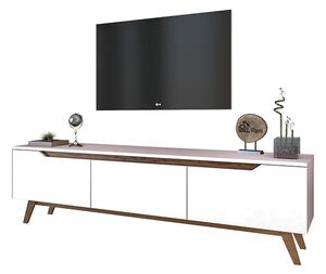 Έπιπλο τηλεόρασης Kasandra pakoworld λευκό-καρυδί 180x35x48,5εκ