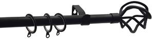Κουρτινόξυλο Φ19mm Μονό Επεκτεινόμενο 120-210cm Με Άκρα Grace Black Mat 790124