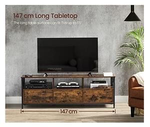 Έπιπλο TV, Vasagle, 40 x 147 x 50 cm, LTV301B01, Καφέ Ρουστίκ