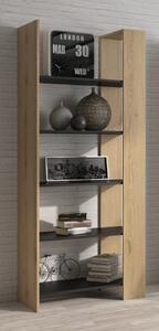 Trust Βιβλιοθήκη 80x39x190εκ. Helvezia Oak / Black