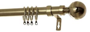 Κουρτινόξυλο Φ28mm Μονό Επεκτεινόμενο 140-240cm Με Άκρα Grace Bronze 998162