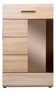 Βιτρίνα Μονόφυλλη Solo 1W 65x35x109cm Sonoma Wenge και MDF Καμπυλωτό τελείωμα στην πόρτα