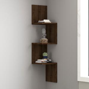 Γωνιακή Βιβλιοθήκη Τοίχου 3 Θέσεων (25x25x105.4) A-G Zikzak 835PUQ1634 Walnut