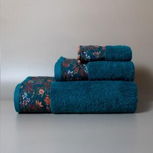 Πετσέτα Προσώπου (50x100) White Fabric Wilma Petrol 600gsm
