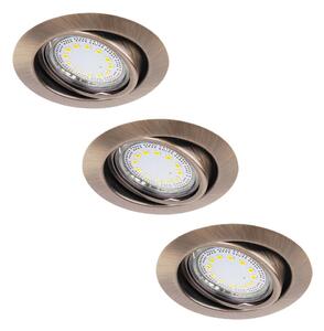 Rabalux 1051 - ΣΕΤ 3xLED Χωνευτό φωτιστικό LITE 3xGU10-LED/3W/230V