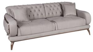 Artekko Antalya Καφέ Τριθέσιος Καναπές Αλκαντάρα (220x100x80)cm Κρεβάτι (180x90x48)cm