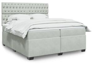 VidaXL Κρεβάτι Boxspring με Στρώμα Ανοιχτό Γκρι 200x200 εκ. Βελούδινο