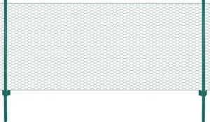 VidaXL Συρματόπλεγμα Περίφραξης Πράσινο 25x0,5 μ. Ατσάλινο με Στύλους