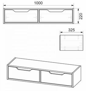 Κονσόλα-τουαλέτα Alberto pakoworld κρεμαστή wenge 100x32.5x22εκ