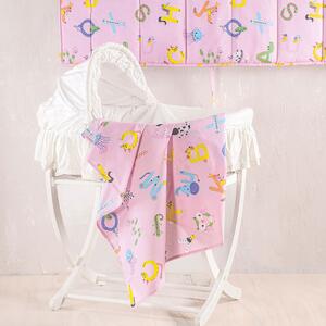 Σεντόνι Λίκνου Επίπεδο (80x110) Rythmos Baby Letterland Pink