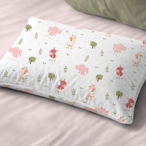Βρεφική Μαξιλαροθήκη (35x45) Dimcol Happy Safari 712 White - Pink
