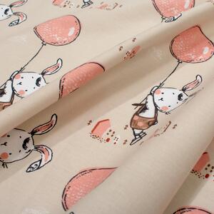 Σεντόνι Λίκνου (80x110) Dimcol Floating Bunny 714 Beige - Salmon