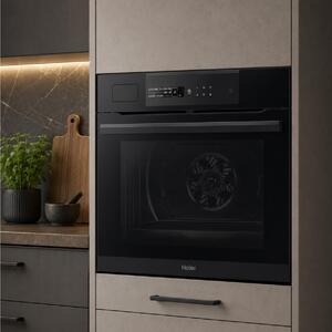 Εντοιχιζόμενος φούρνος Haier Cuptoare I-Message Steam Series 6 HWO60SM6S9BH με Wi-Fi, Bluetooth, χωρητικότητα 70L και ενεργειακή κλάση A+
