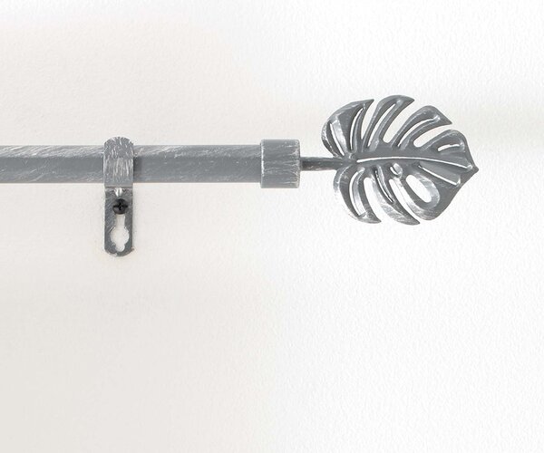Κουρτινόξυλο Φ19mm Μονό Επεκτεινόμενο 120-210cm Με Άκρα L-C Tropi Grey/Silver 1900295