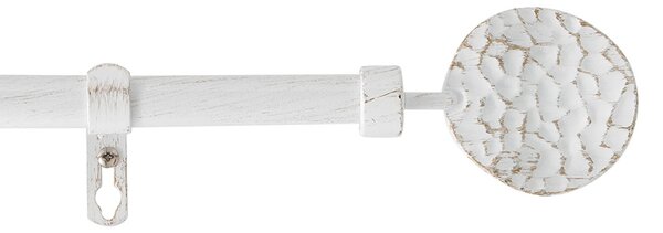 Κουρτινόξυλο Φ19mm Μονό Επεκτεινόμενο 210-380cm Με Άκρα L-C Bullette White/Gold 1900501